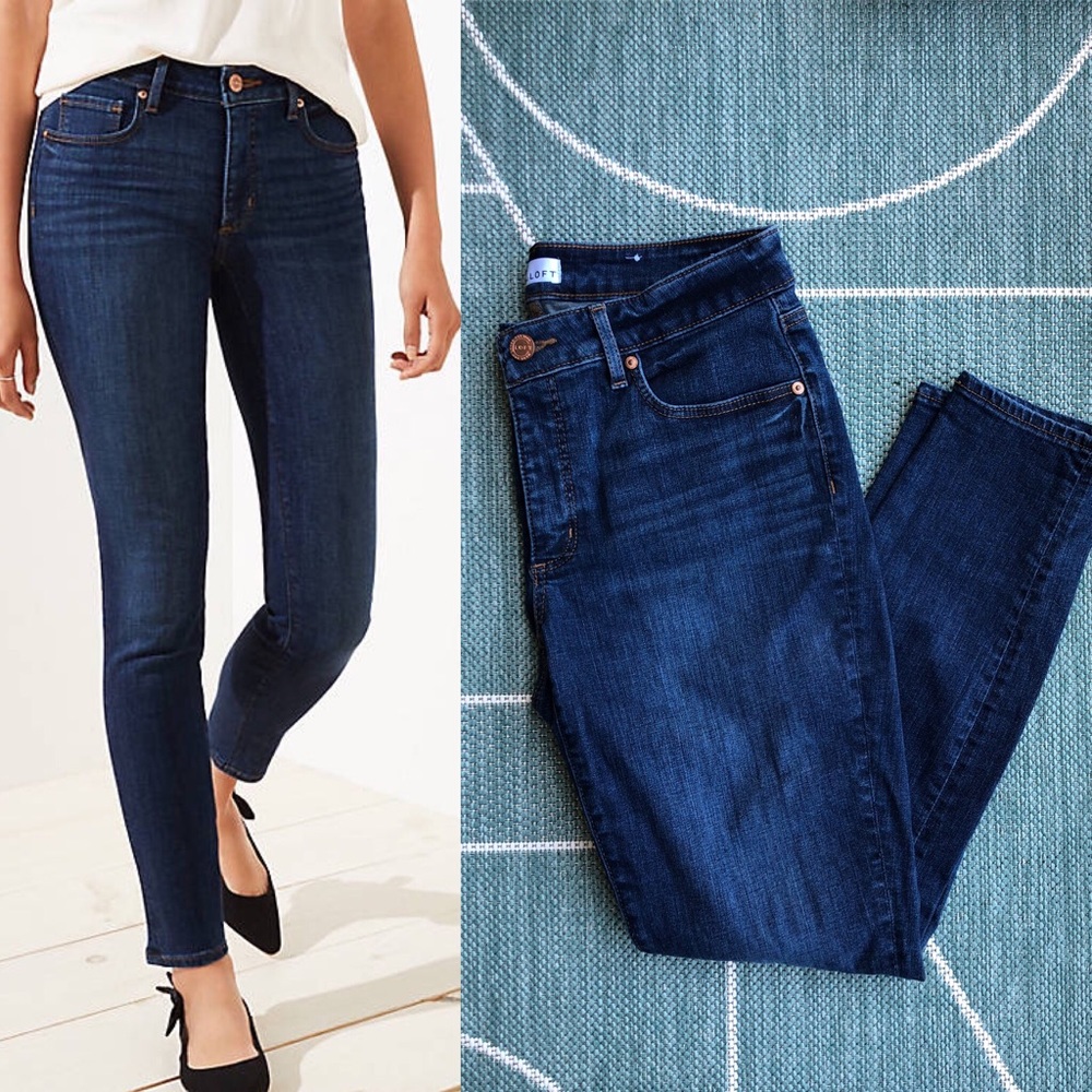 LOFT curvy skinny jeans dark indigo 28/6